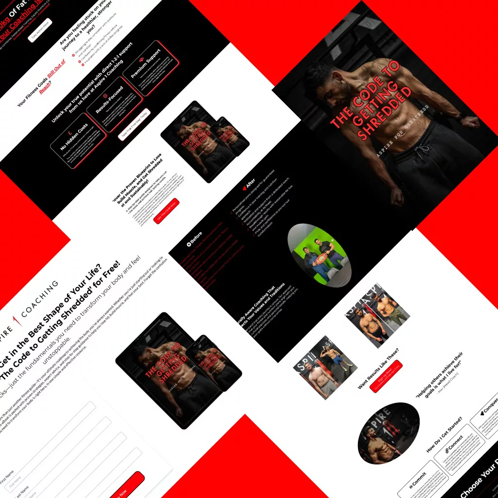 Aspire 1 Coaching landing page, ebook and follow-up pages